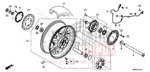 ROUE ARRIERE CBR1000SPN de 2022